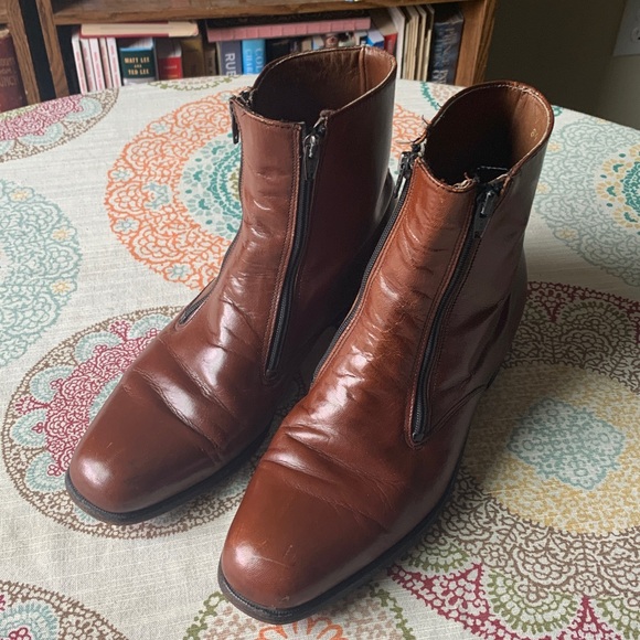 70’s Bostonian Double Zipper Brown Ankle Boots 8.5 - Picture 13 of 13